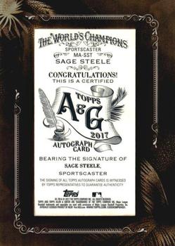 2017 Topps Allen & Ginter - Mini Framed Non-Baseball Autographs Red Ink #MA-SST Sage Steele Back
