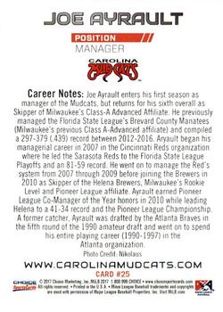 2017 Choice Carolina Mudcats #25 Joe Ayrault Back