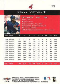 2002 Fleer Premium #59 Kenny Lofton Back