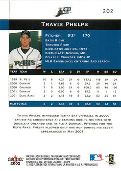 2002 Fleer Premium #202 Travis Phelps Back
