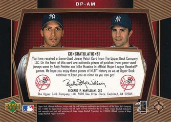 2003 Upper Deck Ultimate Collection - Dual Patch Gold #DP-AM Andy Pettitte / Mike Mussina Back