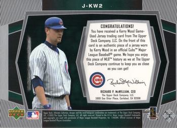 2003 Upper Deck Ultimate Collection - Game Jersey Tier 2 #J-KW2 Kerry Wood Back