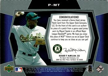 2003 Upper Deck Ultimate Collection - Game Patch Copper #P-MT Miguel Tejada Back