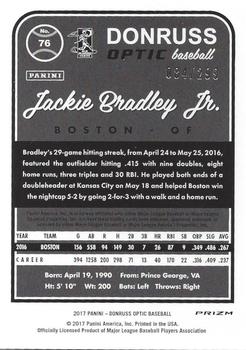 2017 Donruss Optic - Aqua #76 Jackie Bradley Jr. Back