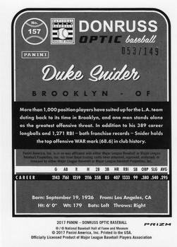 2017 Donruss Optic - Blue #157 Duke Snider Back