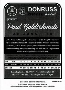 2017 Donruss Optic - Holo #66 Paul Goldschmidt Back