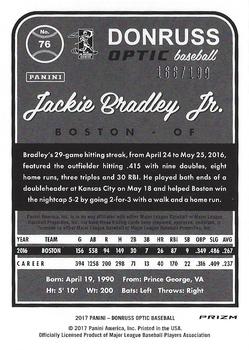 2017 Donruss Optic - Orange #76 Jackie Bradley Jr. Back