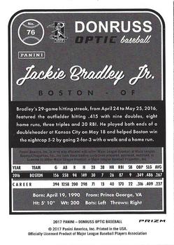 2017 Donruss Optic - Purple #76 Jackie Bradley Jr. Back
