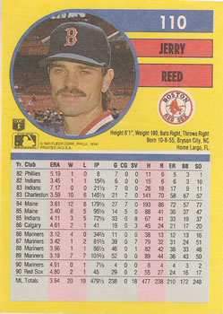 1991 Fleer #110 Jerry Reed Back