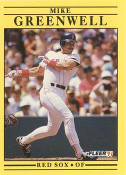 1991 Fleer #96 Mike Greenwell Front