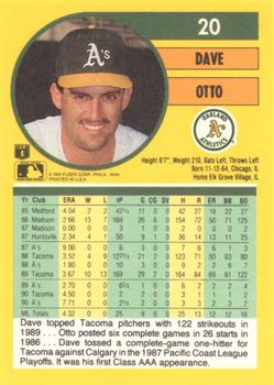 1991 Fleer #20 Dave Otto Back