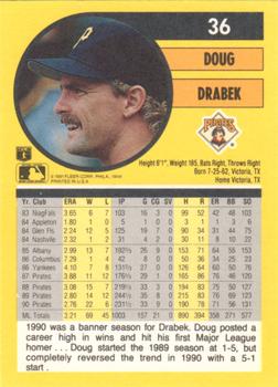 1991 Fleer #36 Doug Drabek Back