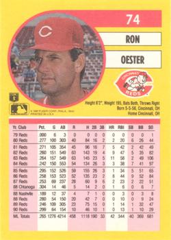 1991 Fleer #74 Ron Oester Back