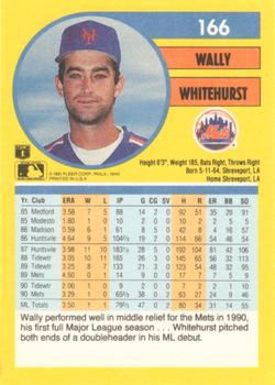1991 Fleer #166 Wally Whitehurst Back