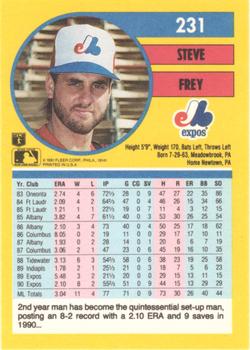 1991 Fleer #231 Steve Frey Back