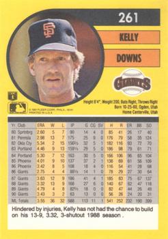 1991 Fleer #261 Kelly Downs Back