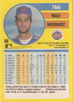 1991 Fleer #166 Wally Whitehurst Back