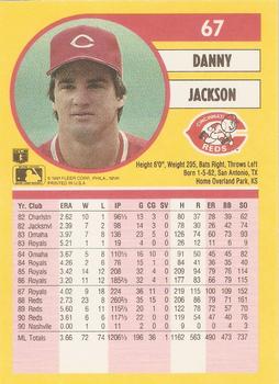 1991 Fleer #67 Danny Jackson Back