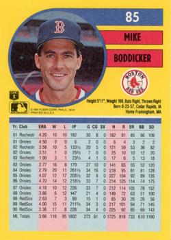 1991 Fleer #85 Mike Boddicker Back
