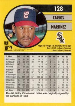 1991 Fleer #128 Carlos Martinez Back