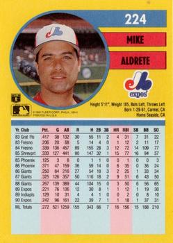 1991 Fleer #224 Mike Aldrete Back