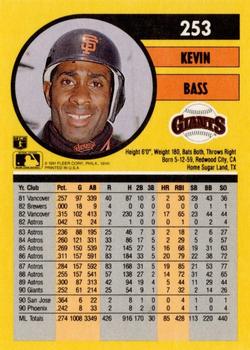 1991 Fleer #253 Kevin Bass Back