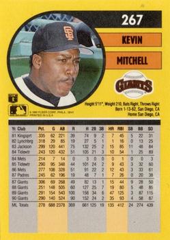 1991 Fleer #267 Kevin Mitchell Back