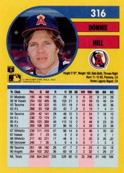 1991 Fleer #316 Donnie Hill Back