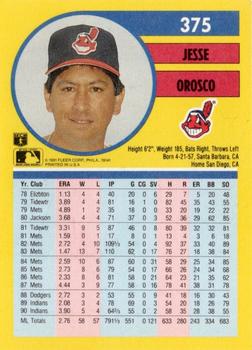 1991 Fleer #375 Jesse Orosco Back
