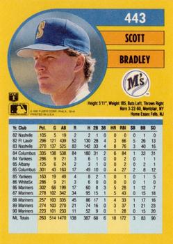 1991 Fleer #443 Scott Bradley Back