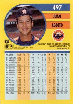 1991 Fleer #497 Juan Agosto Back