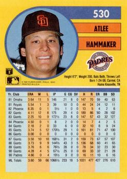 1991 Fleer #530 Atlee Hammaker Back