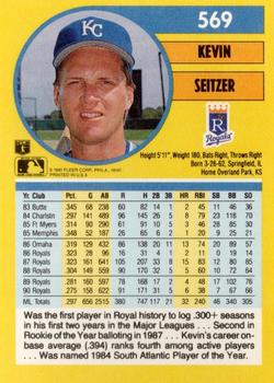 1991 Fleer #569 Kevin Seitzer Back