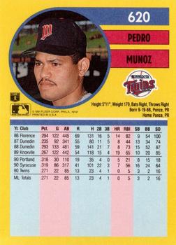 1991 Fleer #620 Pedro Munoz Back