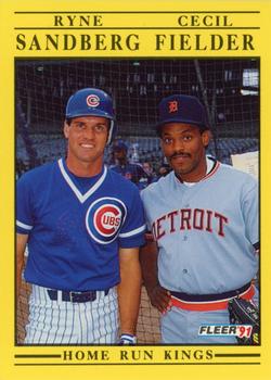 1991 Fleer #709 Home Run Kings (Ryne Sandberg / Cecil Fielder) Front