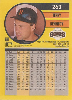 1991 Fleer #263 Terry Kennedy Back