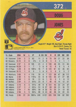 1991 Fleer #372 Doug Jones Back