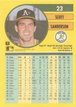 1991 Fleer #23 Scott Sanderson Back
