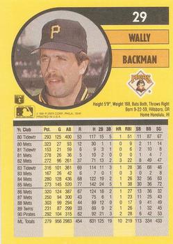 1991 Fleer #29 Wally Backman Back