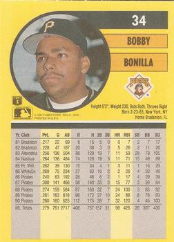 1991 Fleer #34 Bobby Bonilla Back