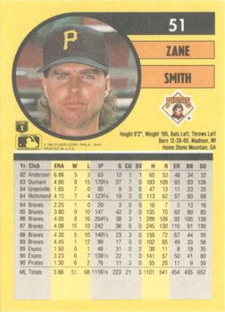 1991 Fleer #51 Zane Smith Back