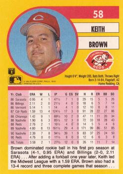1991 Fleer #58 Keith Brown Back