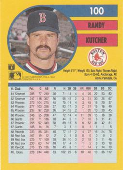 1991 Fleer #100 Randy Kutcher Back