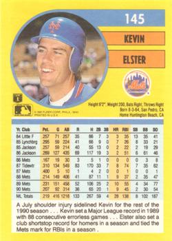 1991 Fleer #145 Kevin Elster Back