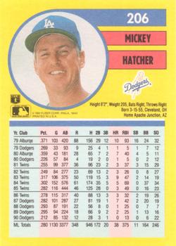 1991 Fleer #206 Mickey Hatcher Back
