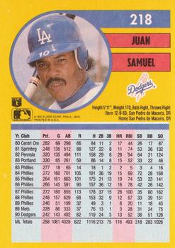 1991 Fleer #218 Juan Samuel Back