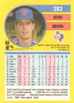 1991 Fleer #282 Kevin Brown Back