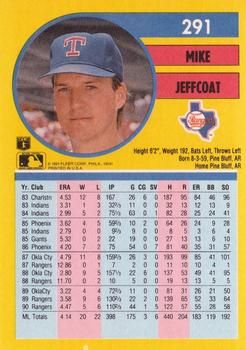 1991 Fleer #291 Mike Jeffcoat Back