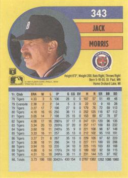 1991 Fleer #343 Jack Morris Back