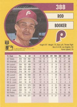 1991 Fleer #388 Rod Booker Back
